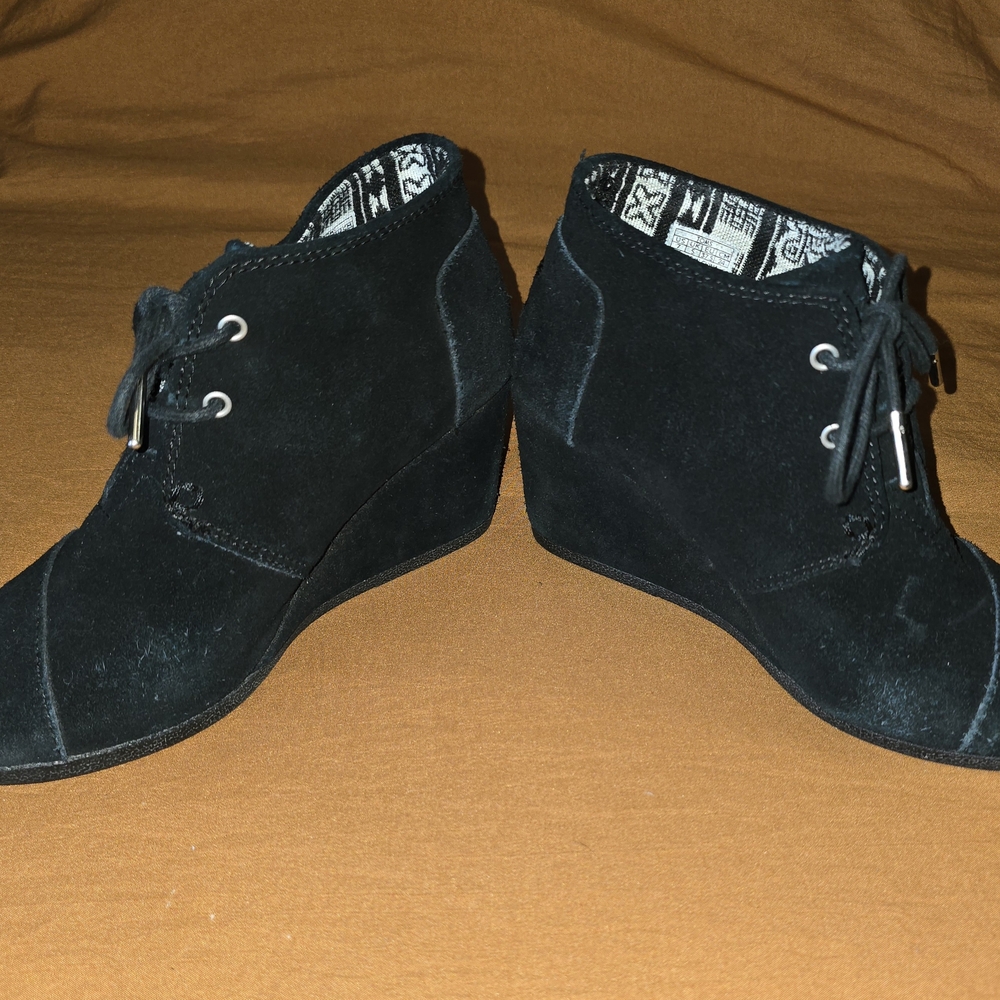 Toms Black Suede Ankle Booties - Picture 7 of 7